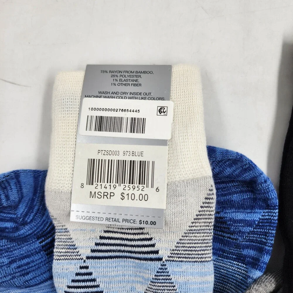 Perry Ellis Moisture-Wicking Diamond Space-Dyed & Logo Crew Socks Men's 7-12~